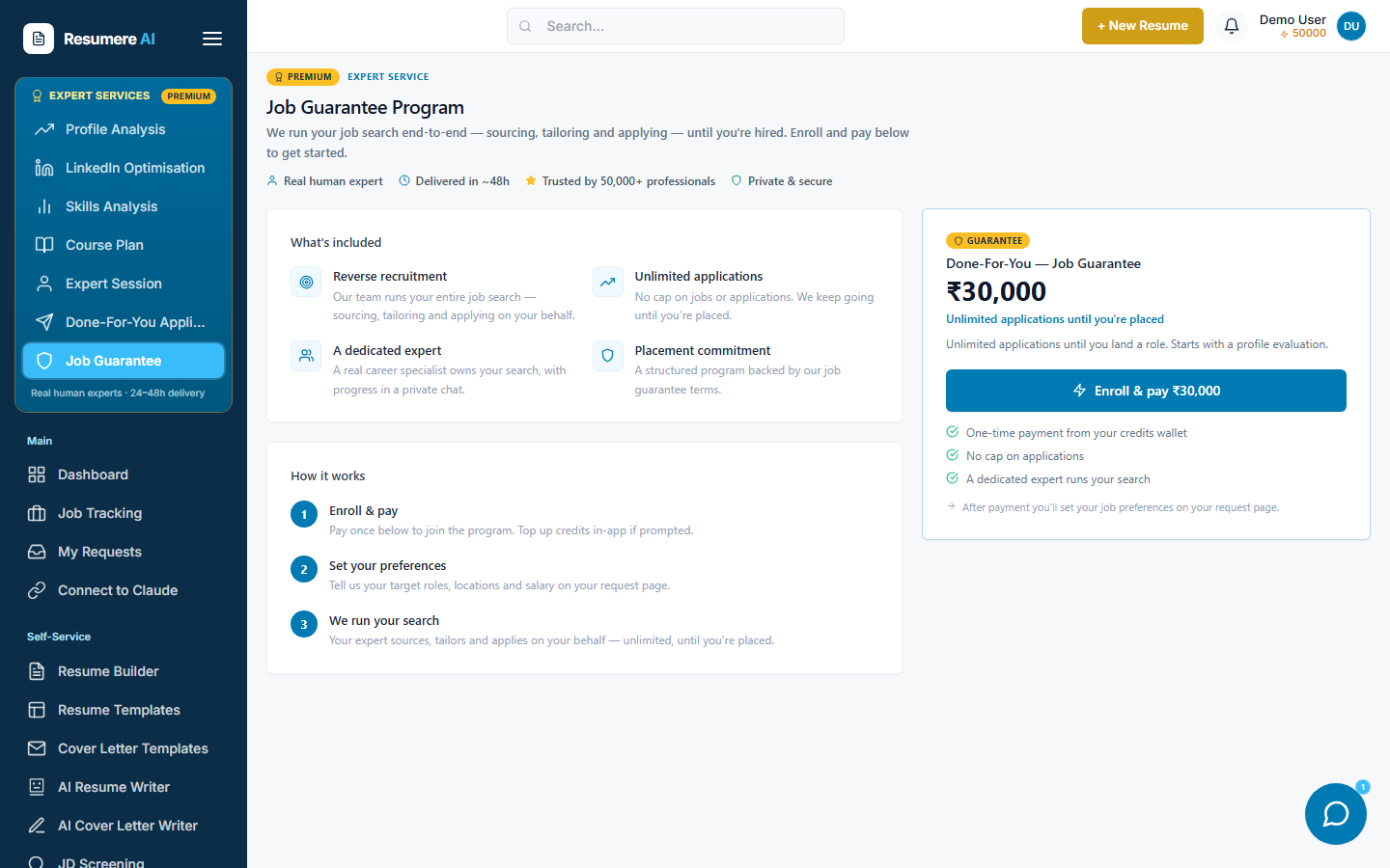 The enrol card with the Enroll & pay button highlighted